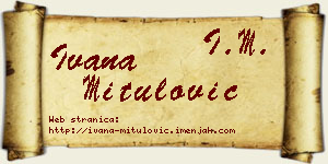 Ivana Mitulović vizit kartica